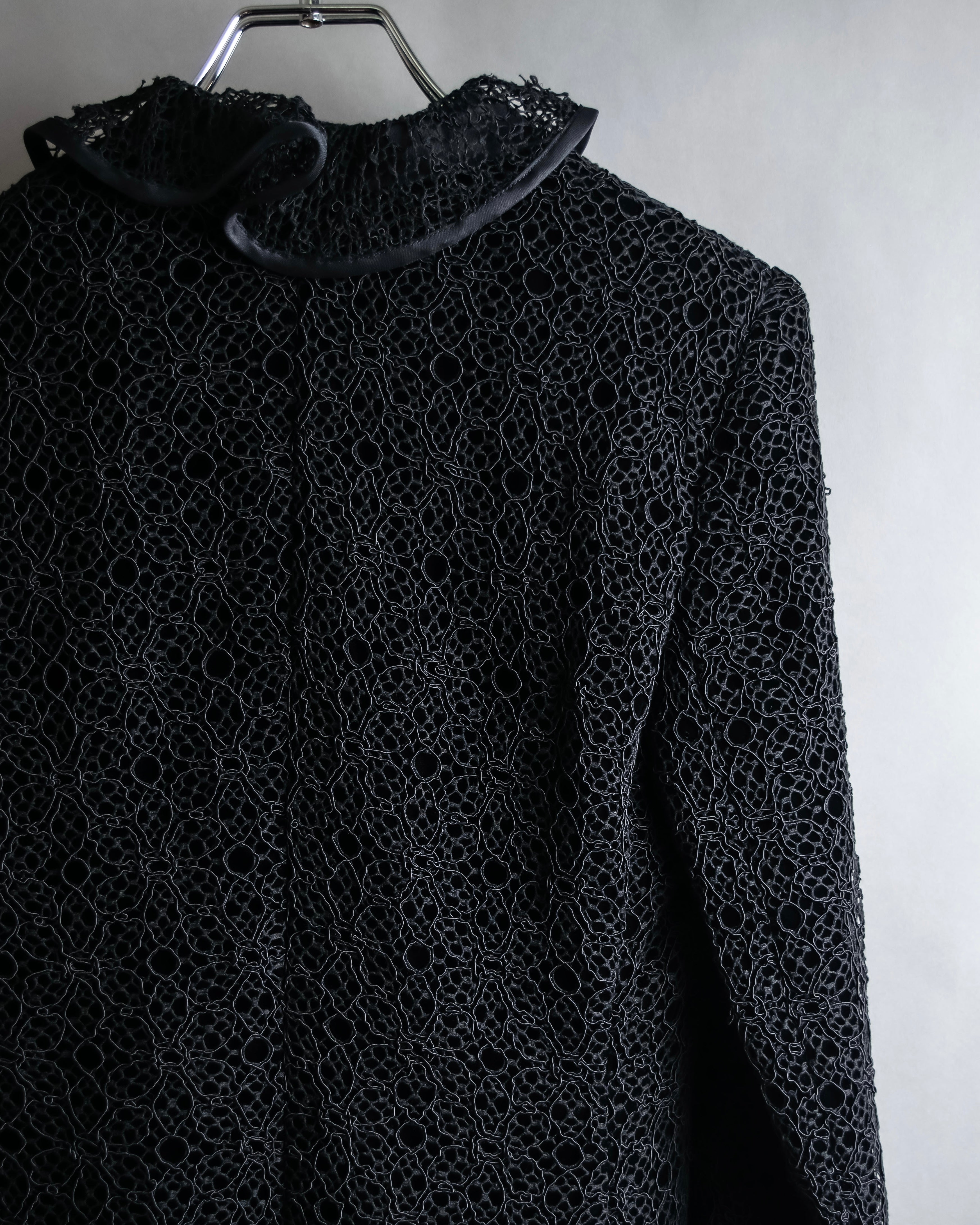 "JEAN-LOUIS SCHERRER" Lace frill design ribbon attached jacket