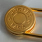 "HERMES" Metal gold logo engraving pin