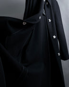 "CELINE" Hedi Slimane period metal buckle design long coat