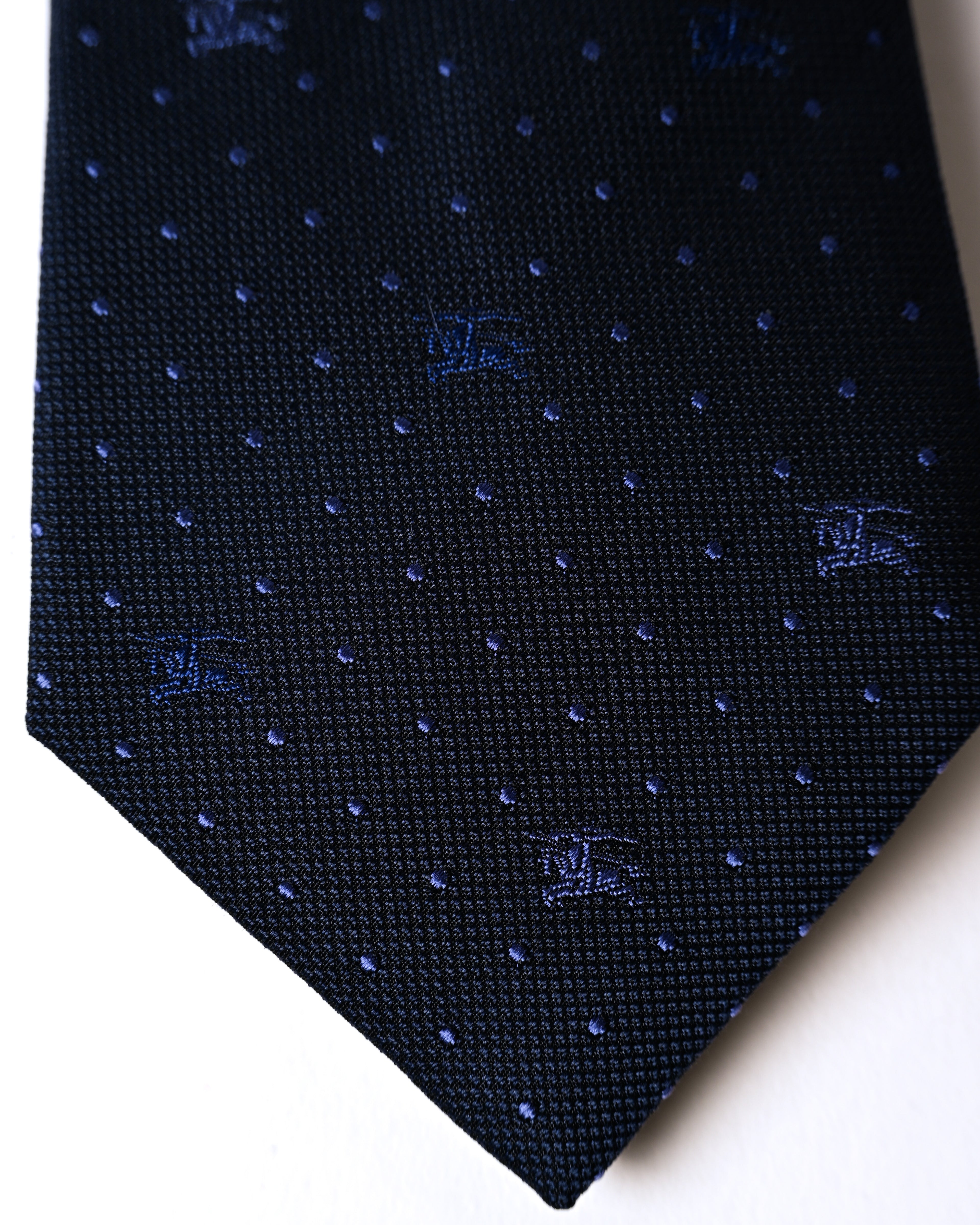 BURBERRY/ Horse Logo and Dot Designed Tie Navy