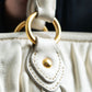 "miu miu" White leather crinkled bag