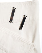CÉLINE by Phoebe Philo/ Metal Hook Detail Denim Wrap Skirt White