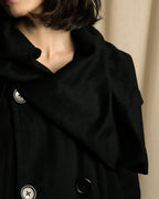 "TORUICHOU" Muffler-style collar military detail coat