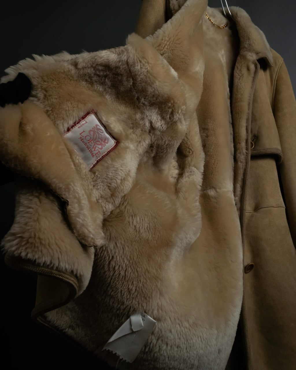 "LOEWE" 90's Panel-switched design mouton shearling coat