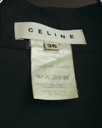 "CELINE" 90's-00's Sharp collared cotton button-up shirt