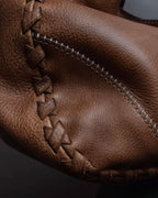 "GUCCI" Charlotte whipstitch hobo leather shoulder Bag