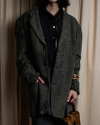 "GIORGIO ARMANI" Greige mix checkered pattern tailored jacket