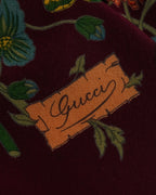 "GUCCI" Flower motif vintage logo design silk neck tie