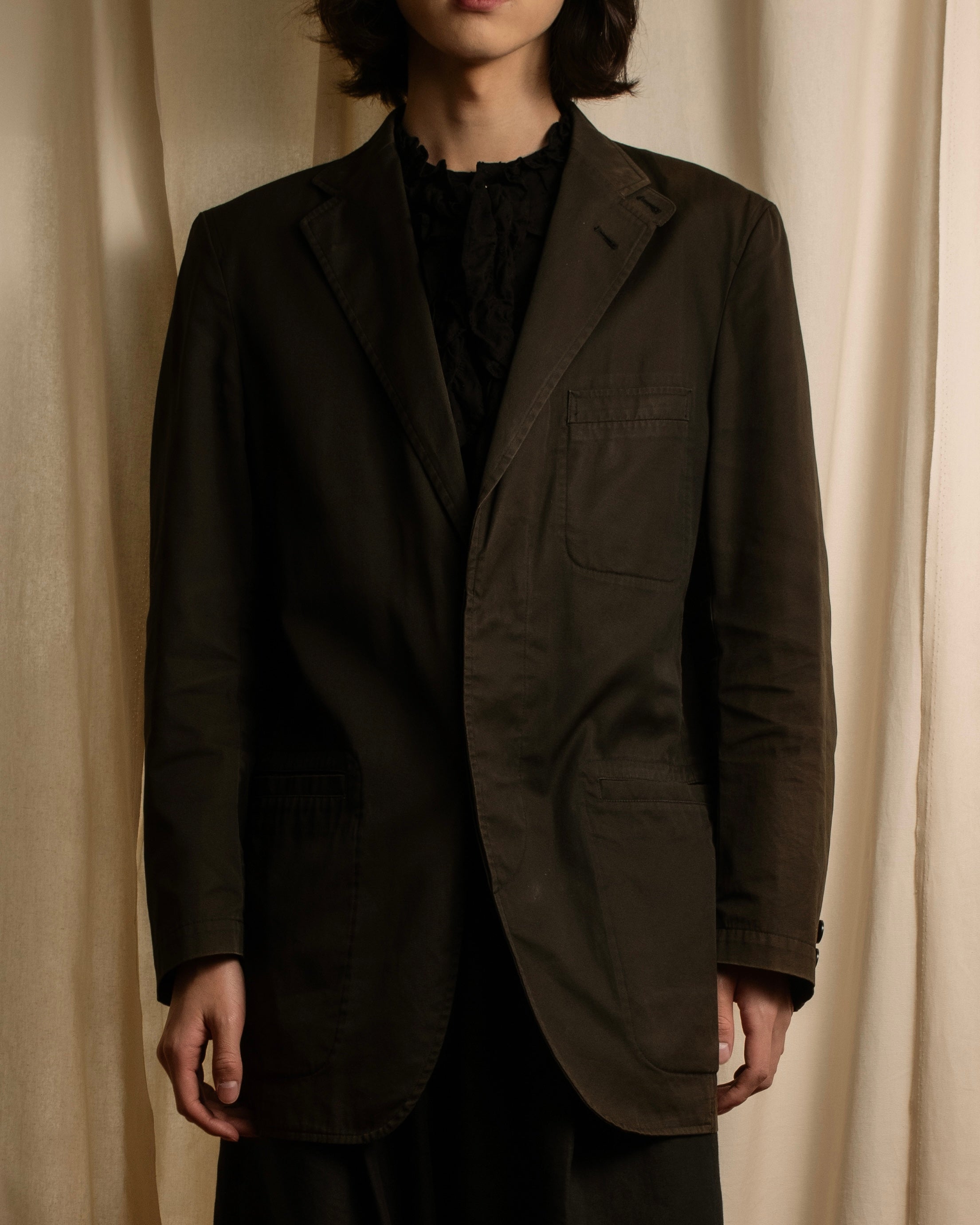 "BURBERRY" Cotton faded tailored jacket