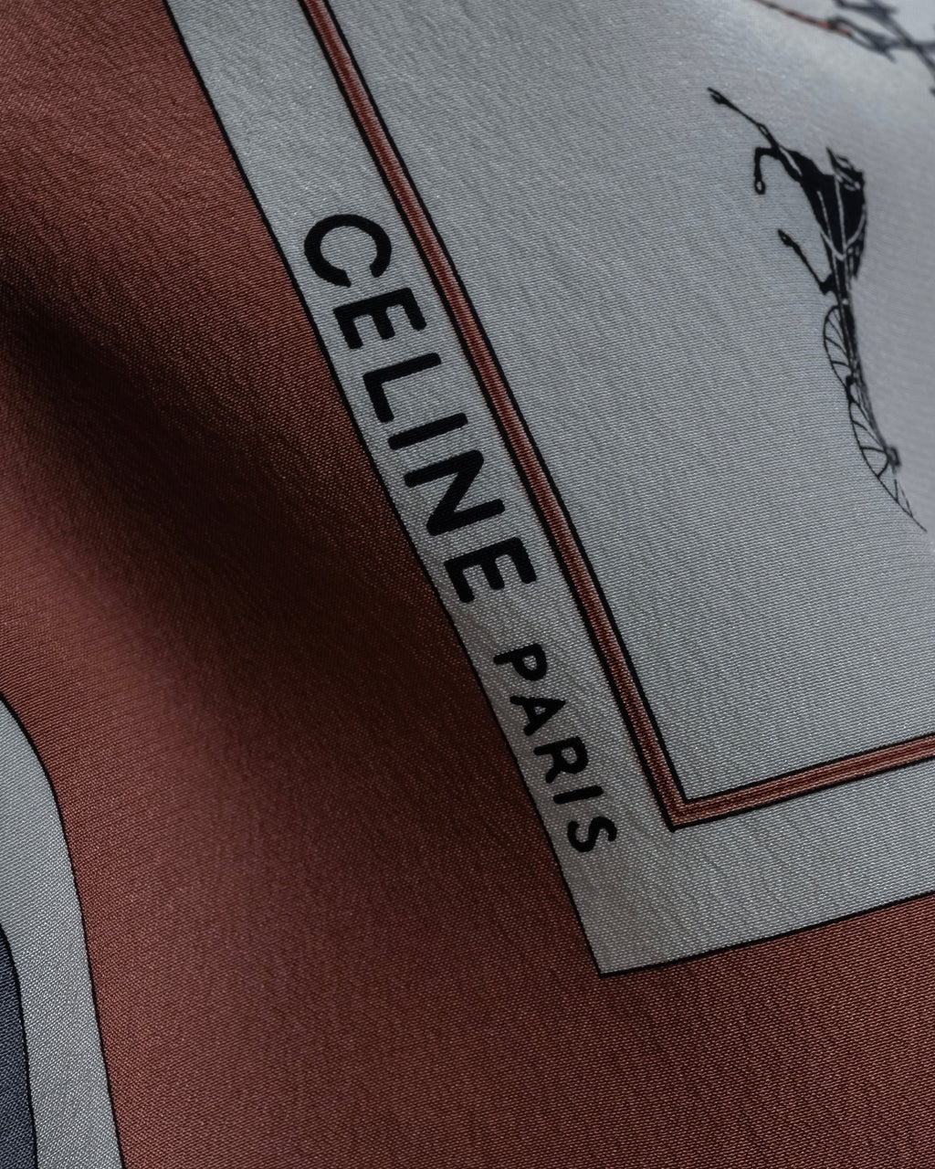 "CELINE" Horse-drawn carriage design silk scarf