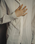 -SPECIAL- “Christian Dior” 90’s-00’s pleated bib dress shirt
