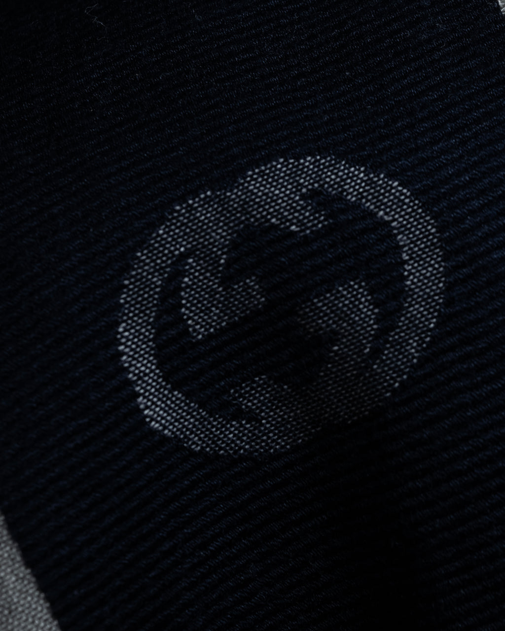 "GUCCI" 90's-00's Line fringe design two-tone long stole