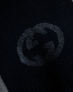 "GUCCI" 90's-00's Line fringe design two-tone long stole