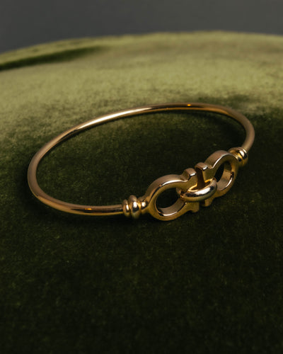 “Salvatore Ferragamo” 90’s-00’s Gancini gold tone bangle bracelet