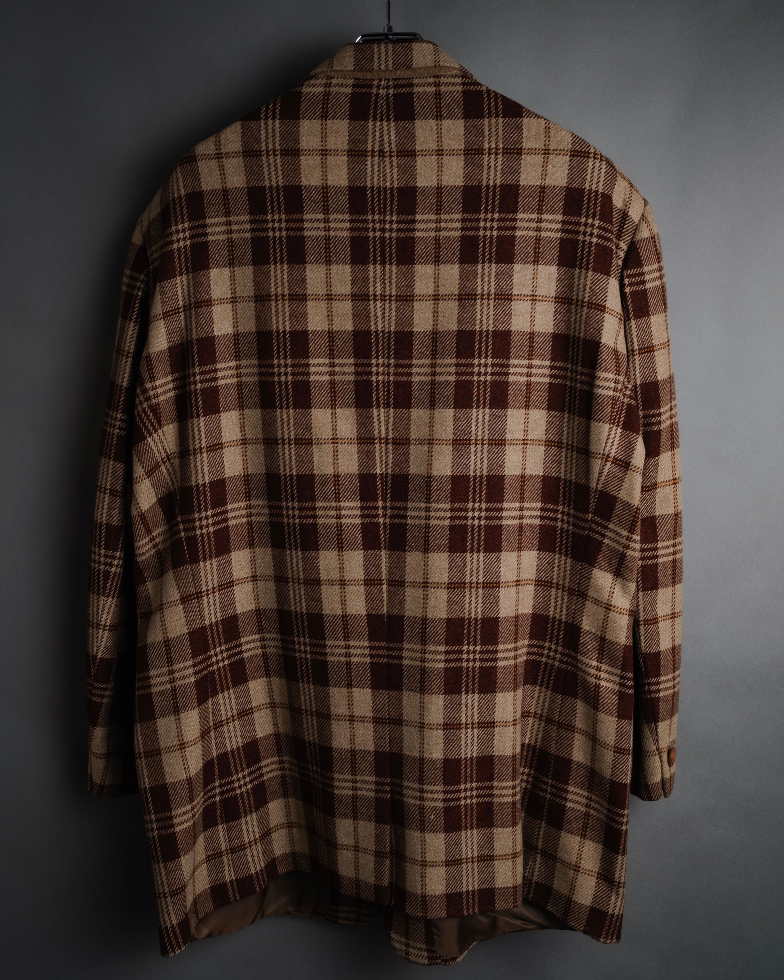 “GIANNI VERSACE” 1988-1994 Oversized plaid wool jacket