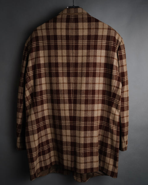 “GIANNI VERSACE” 1988-1994 Oversized plaid wool jacket