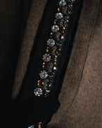 "PRADA" 90’s-00’s embellished fur-collar stretch tech coat