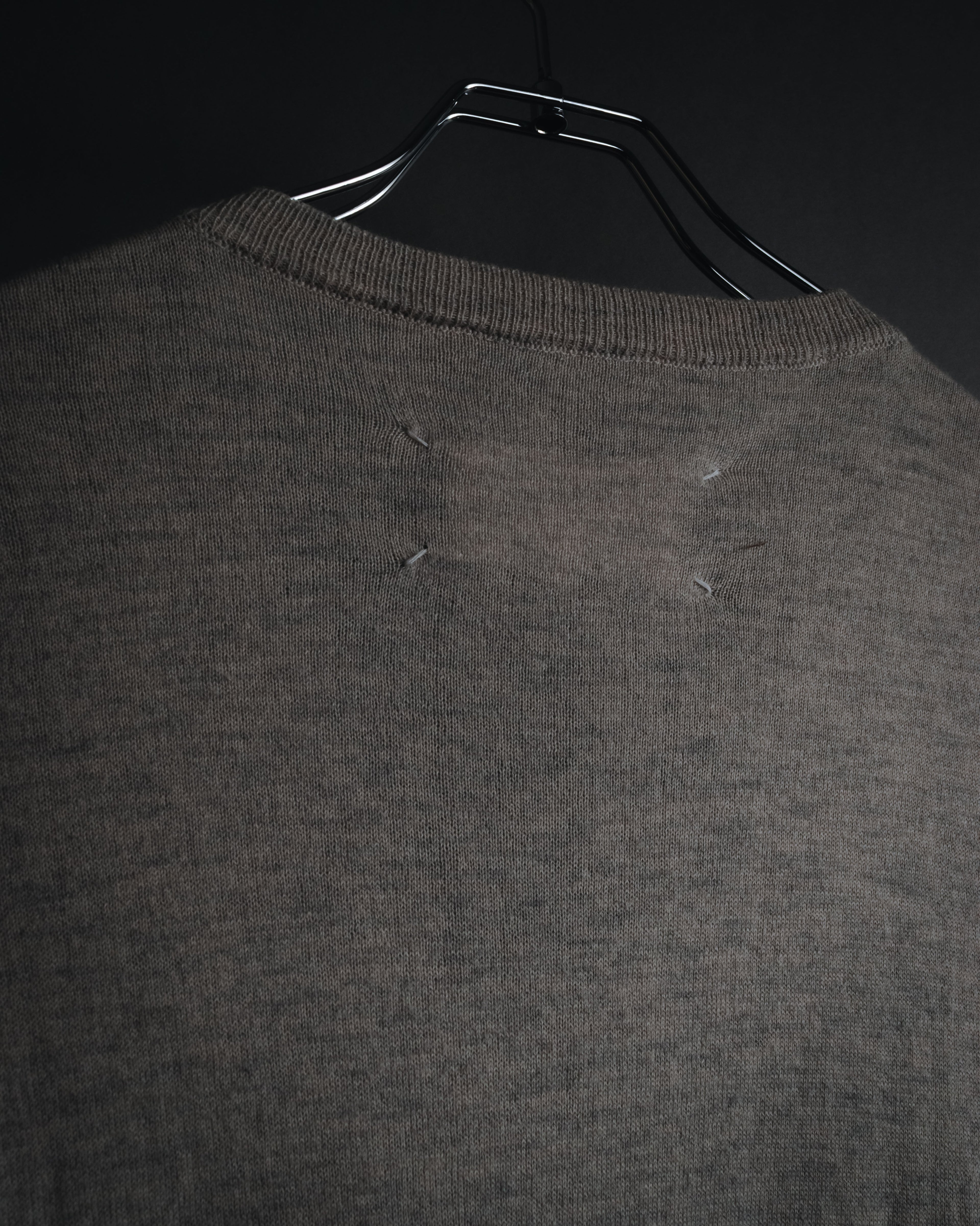 Maison Margiela 2014 Autumn/Winter fine gauge V-neck knit dress with elbow patches