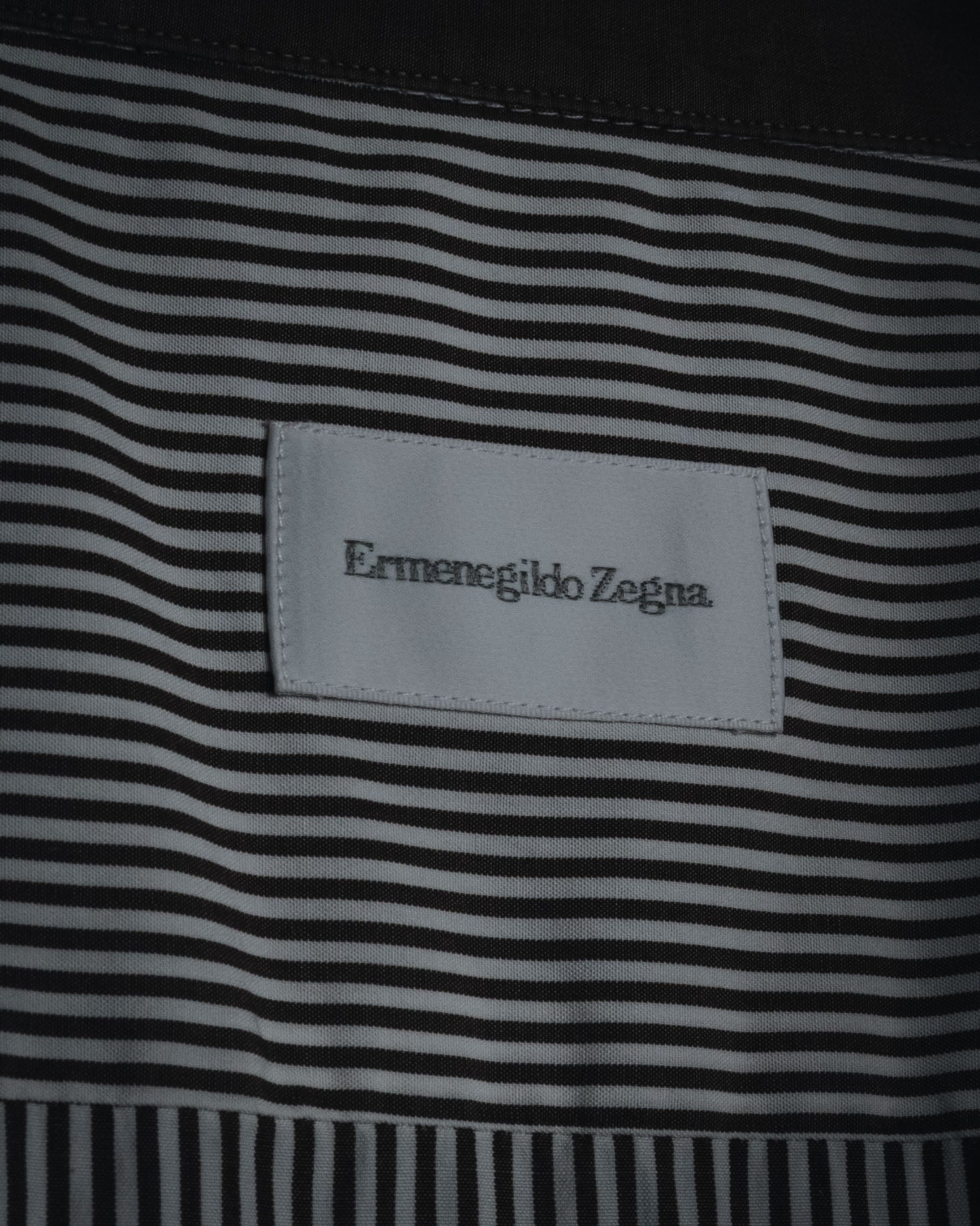"Ermenegildo Zegna" 2010’s mother-of-pearl button london stripe shirt