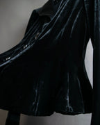 "ARMANI COLLEZIONI" Satin switched design velvet jacket