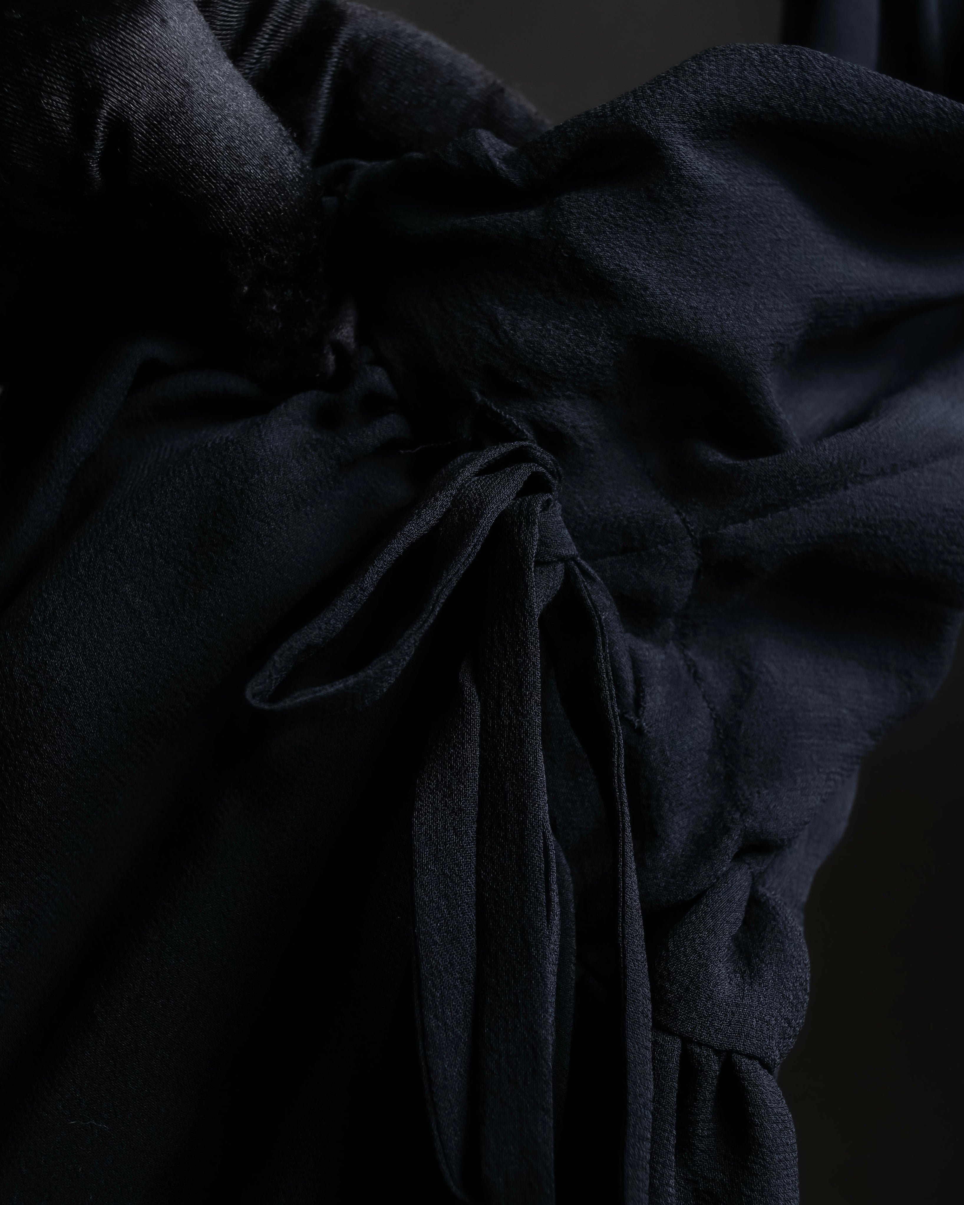 "DRIES VAN NOTTEN" Gather tiered design sheer black dress