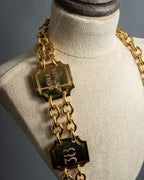 "CELINE" AVENUE MONTAIGNE 38 design gold necklace & belt