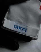 "GUCCI" 80's Flora motif vintage silk scarf