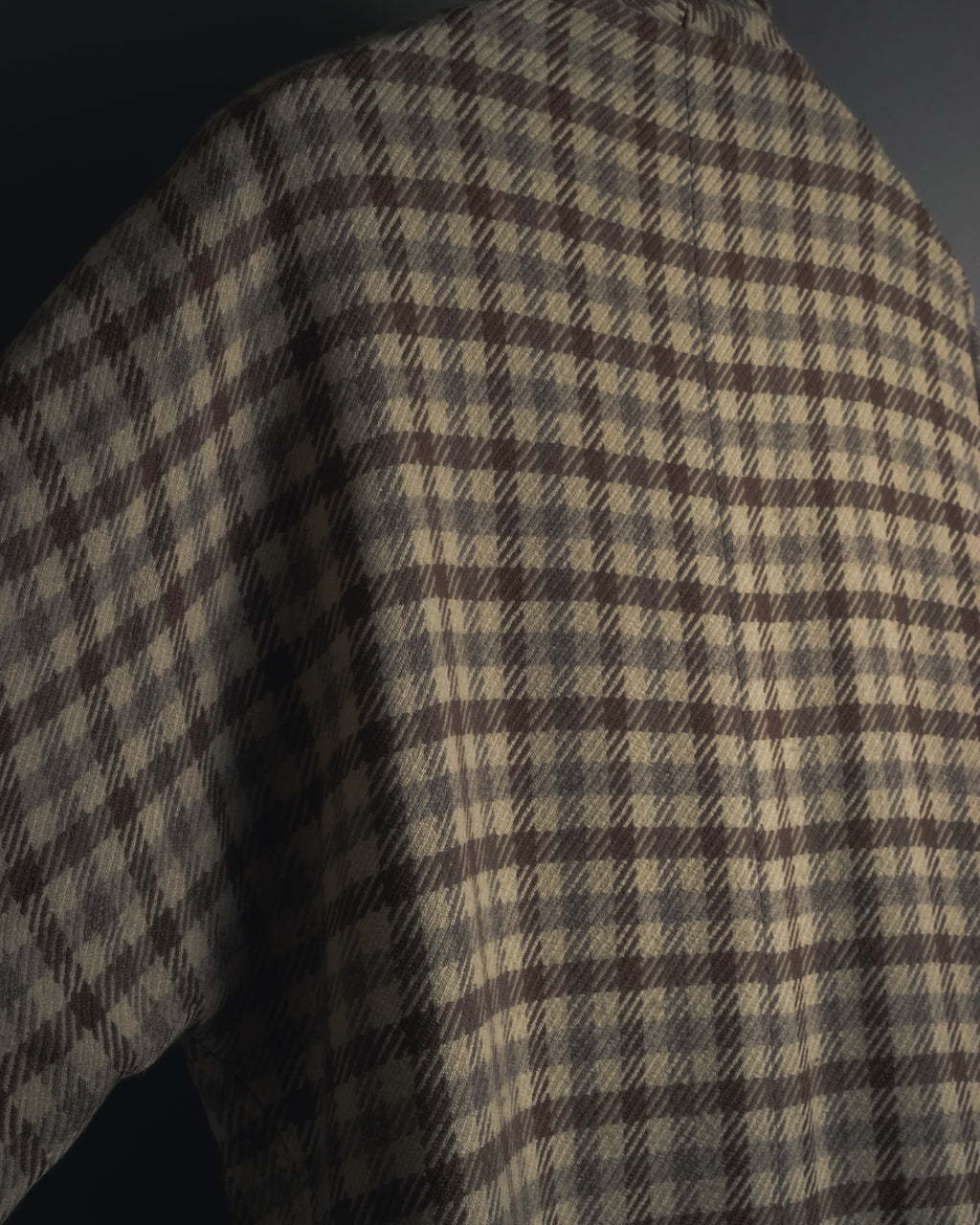 "GUCCI" 80’s checked wool shawl collar jacket