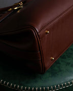 "Valentino Garavani" Reddish brown trapezoid silhouette 2way leather bag