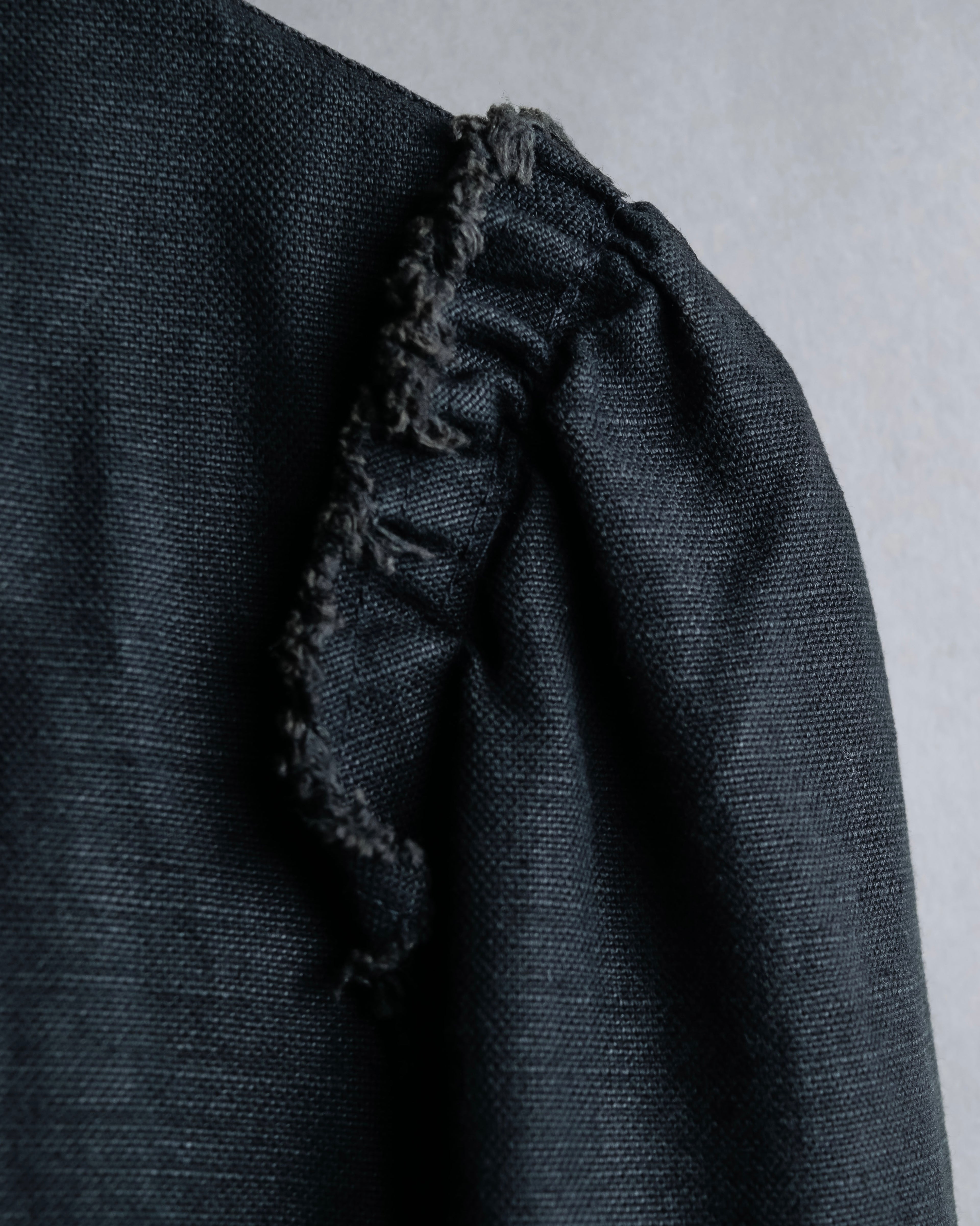 "vanessa bruno" Lace fringe design drawstring cotton linen shirt dress