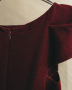 “BOTTEGA VENETA” 10’s Sculptural flutter sleeve wool dress