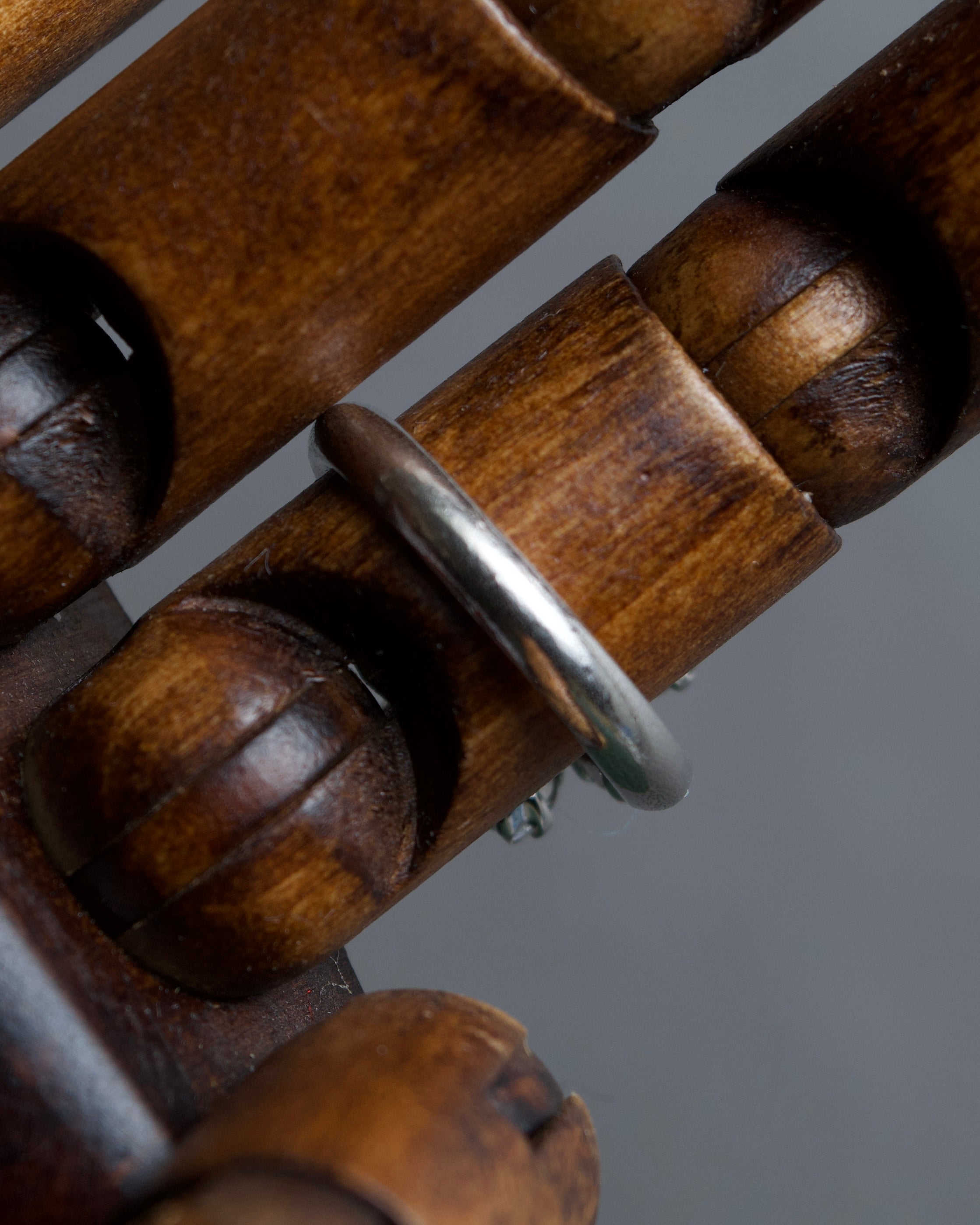 "Christian Dior" Flower motif rhinestone silver ring