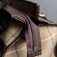 "BURBERRYS" Multi color check pattern canvas leather combination boston bag