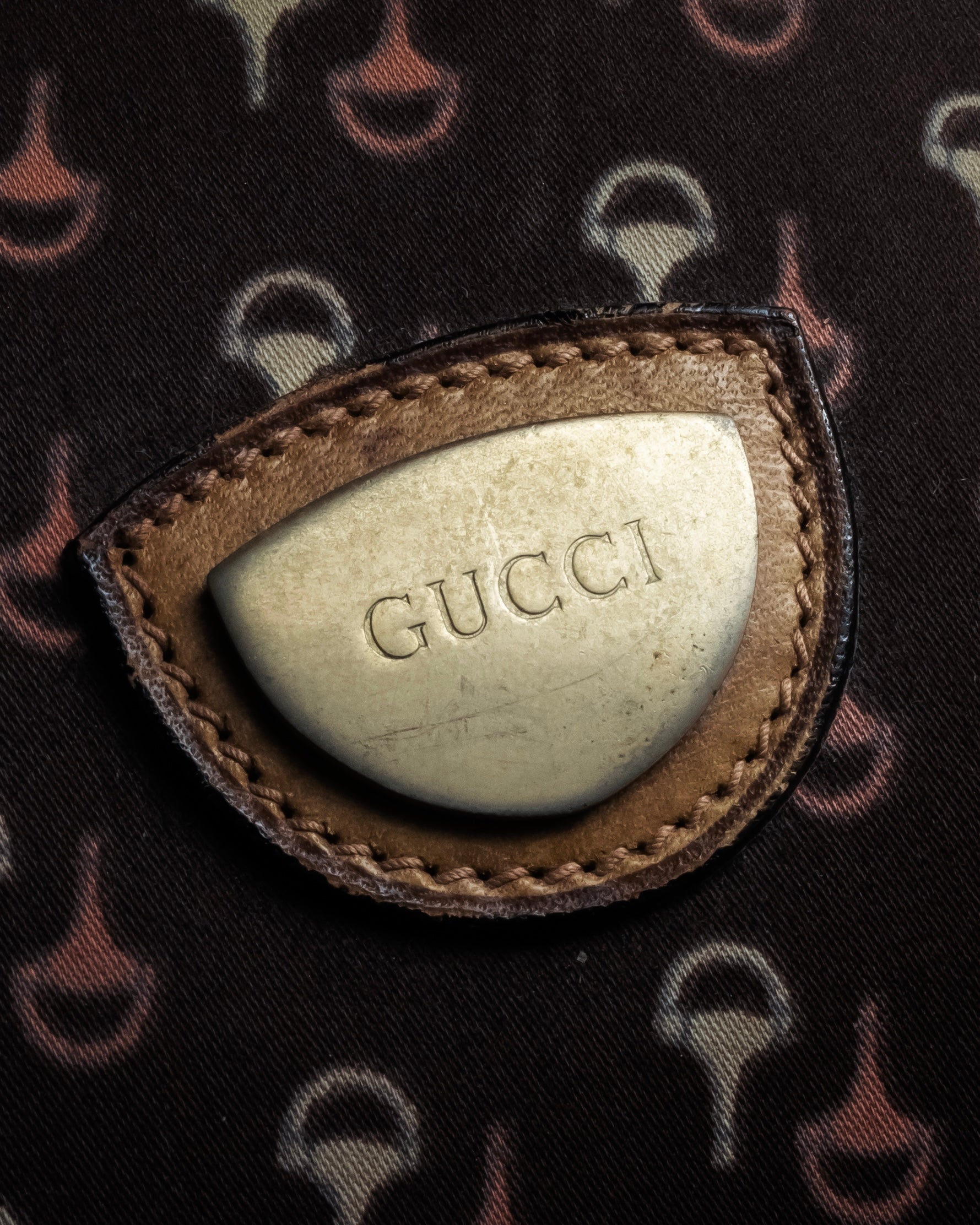 "GUCCI" Vintage horse harness motif pattern mini boston bag