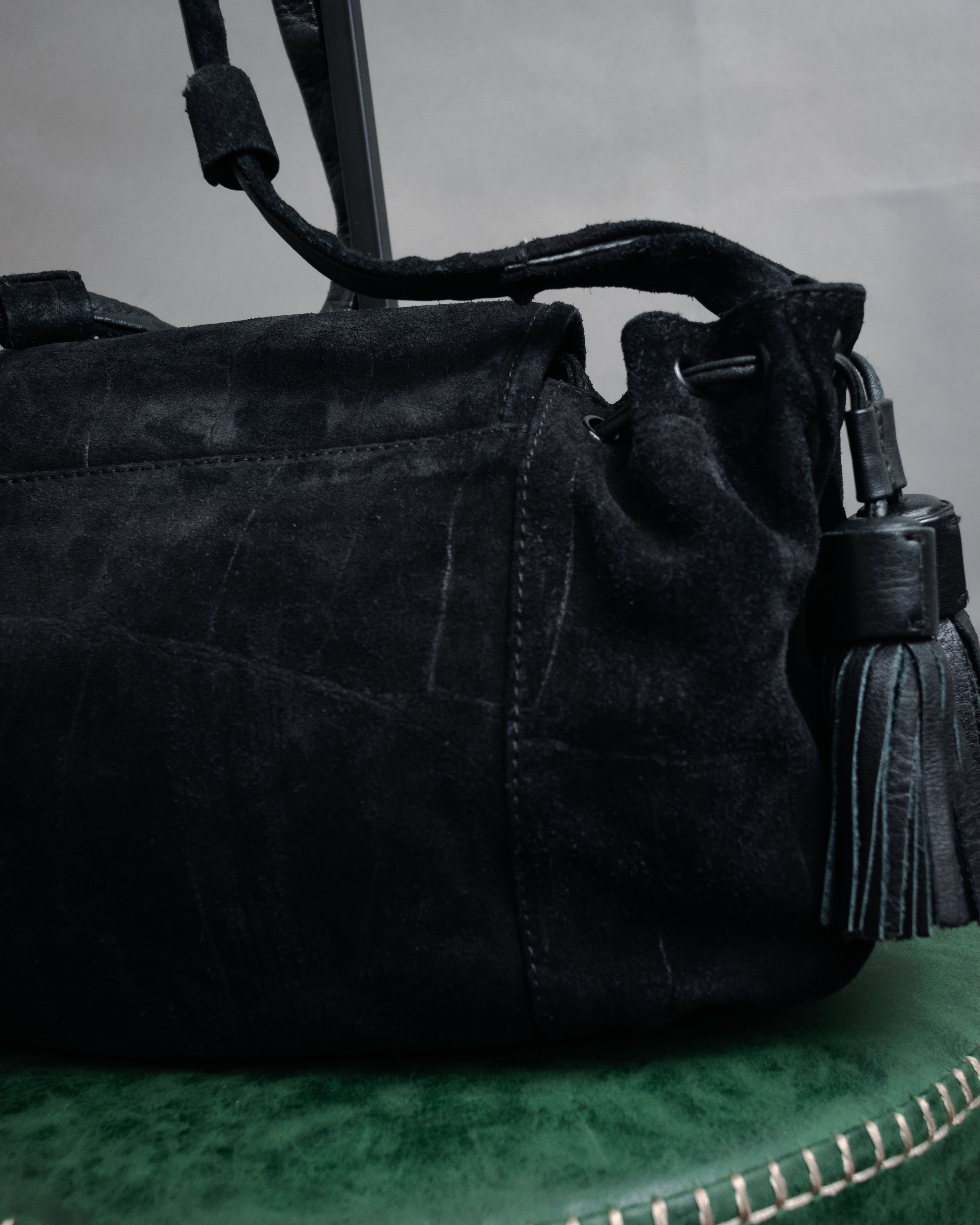“SEE BY CHLOÉ” 2010’s Croc embossed suede drawstring bag
