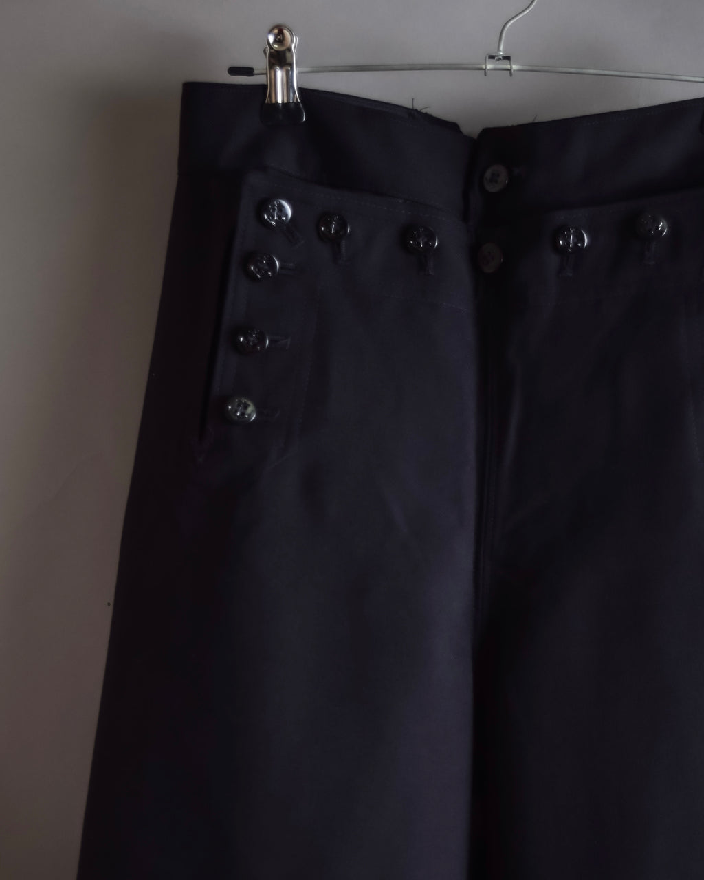 "US navy inspired lace back wide sailor pants"