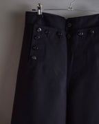 "US navy inspired lace back wide sailor pants"