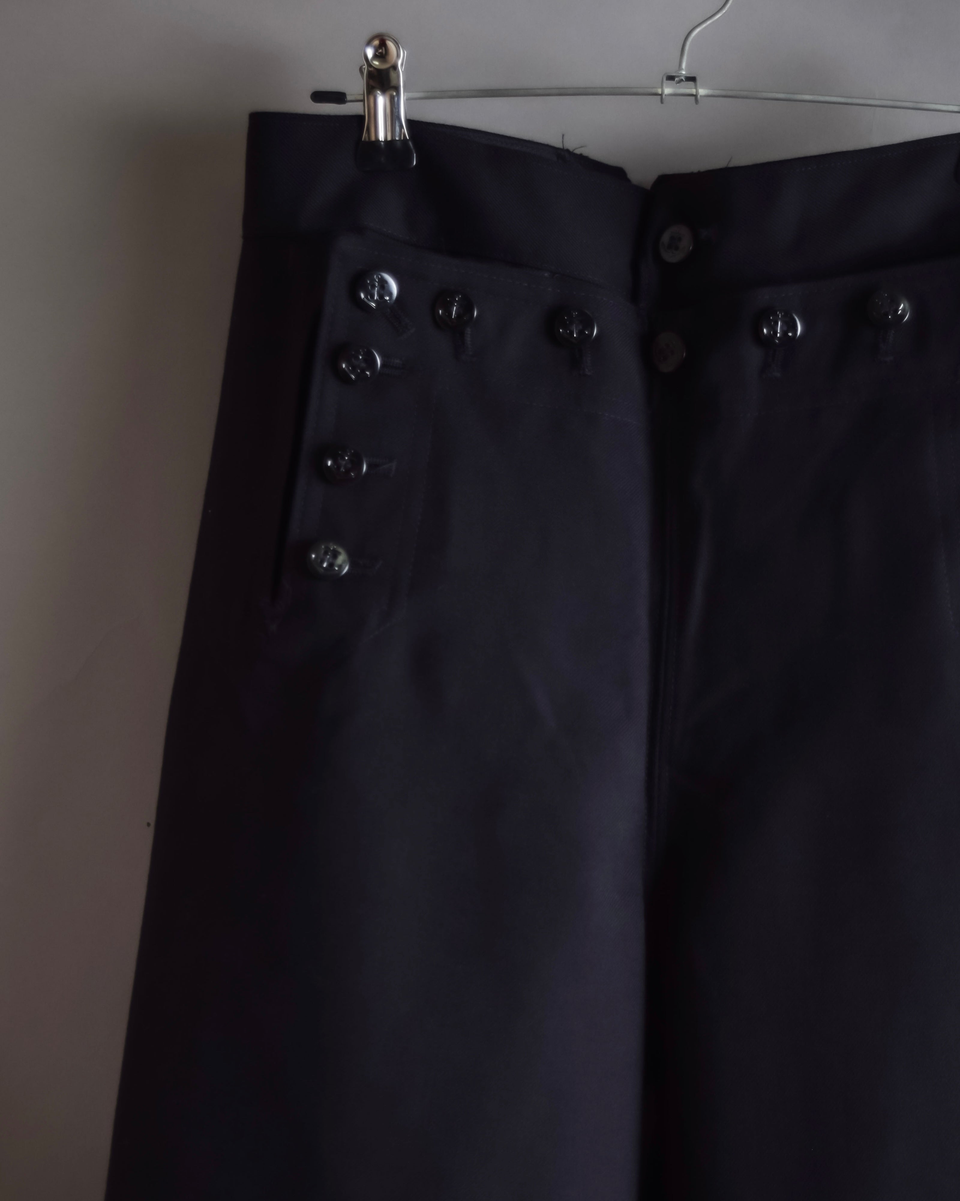 "US navy inspired lace back wide sailor pants"