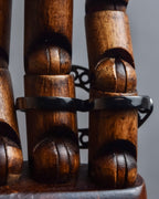 "Maison Martin Margiela" Black lacquered hollow double finger ring