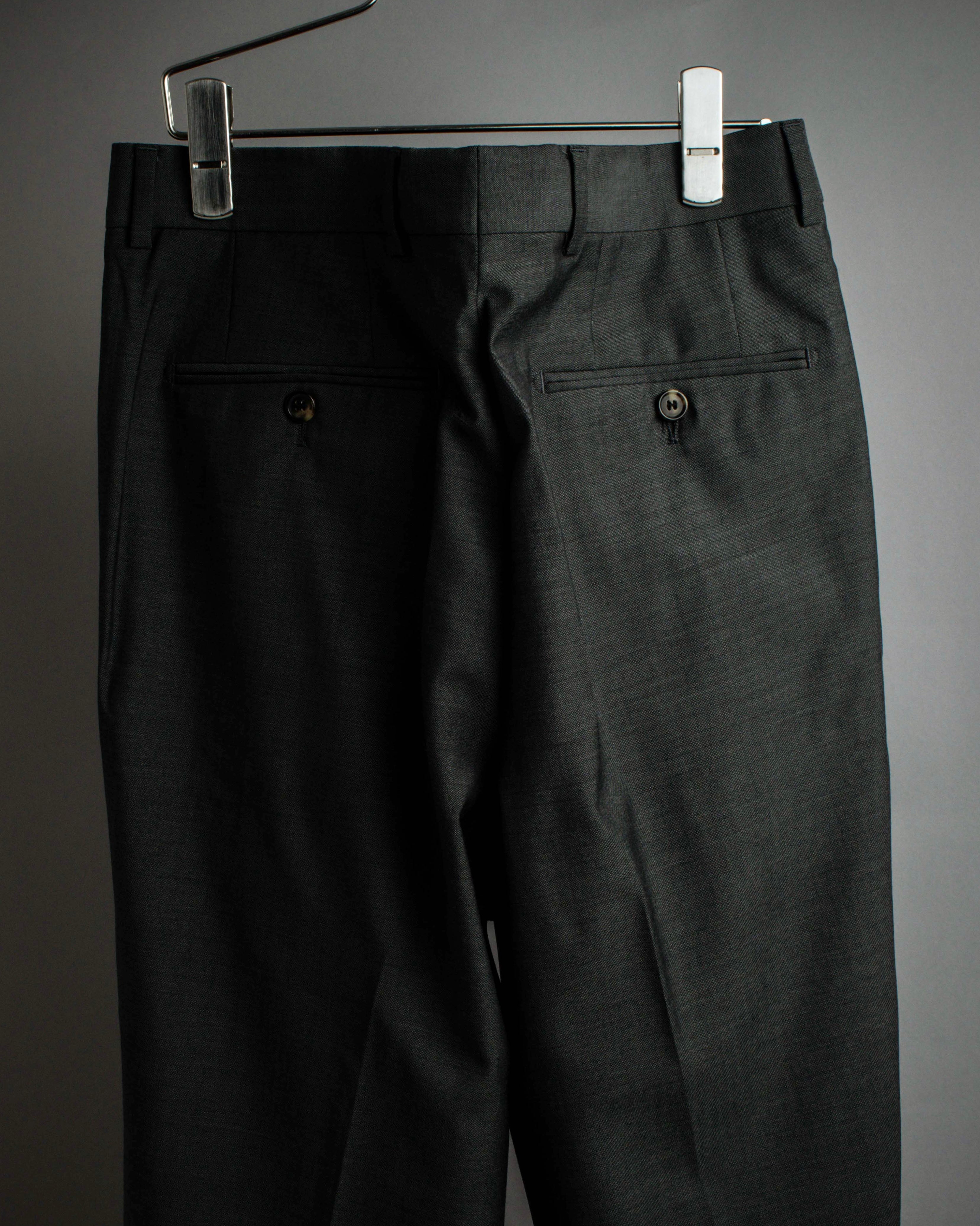 "HUGO BOSS" Fine-gauge wool khaki gray set up