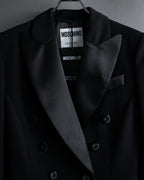 “MOSCHINO” Satin lapel double-breasted tuxedo jacket