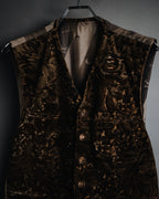 "LUNA MATTINO" 90’s Crushed velvet pointed hem vest