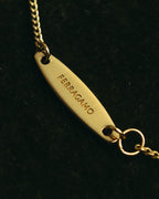 “Ferragamo” 90’s-00’s Interlocking ring pendant necklace