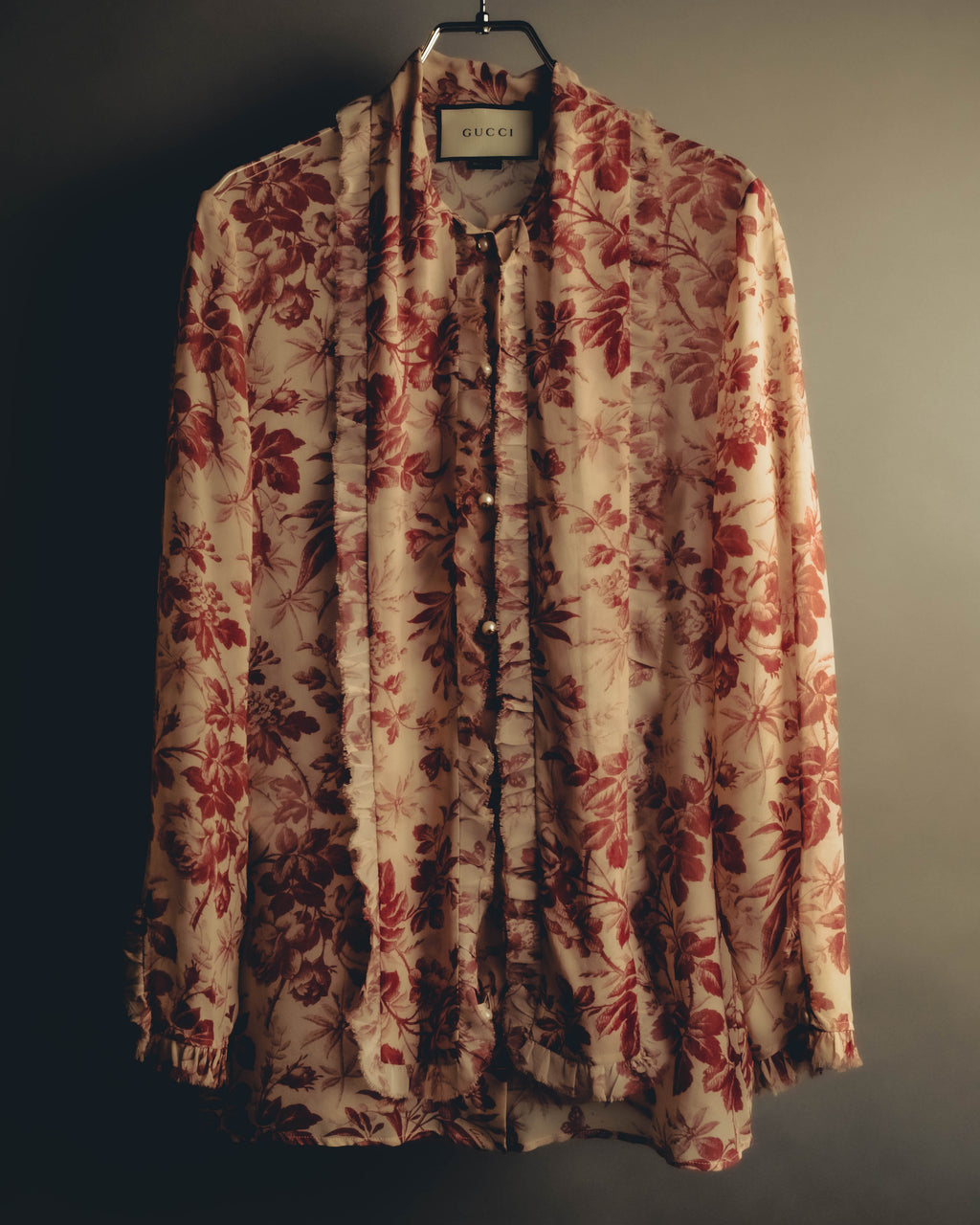 -SPECIAL- "GUCCI" 2010's-20's Romantic floral ruffle blouse