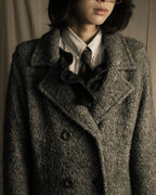 "YVES SAINT LAURENT" Double breasted belted brushedmaxi length chester coat