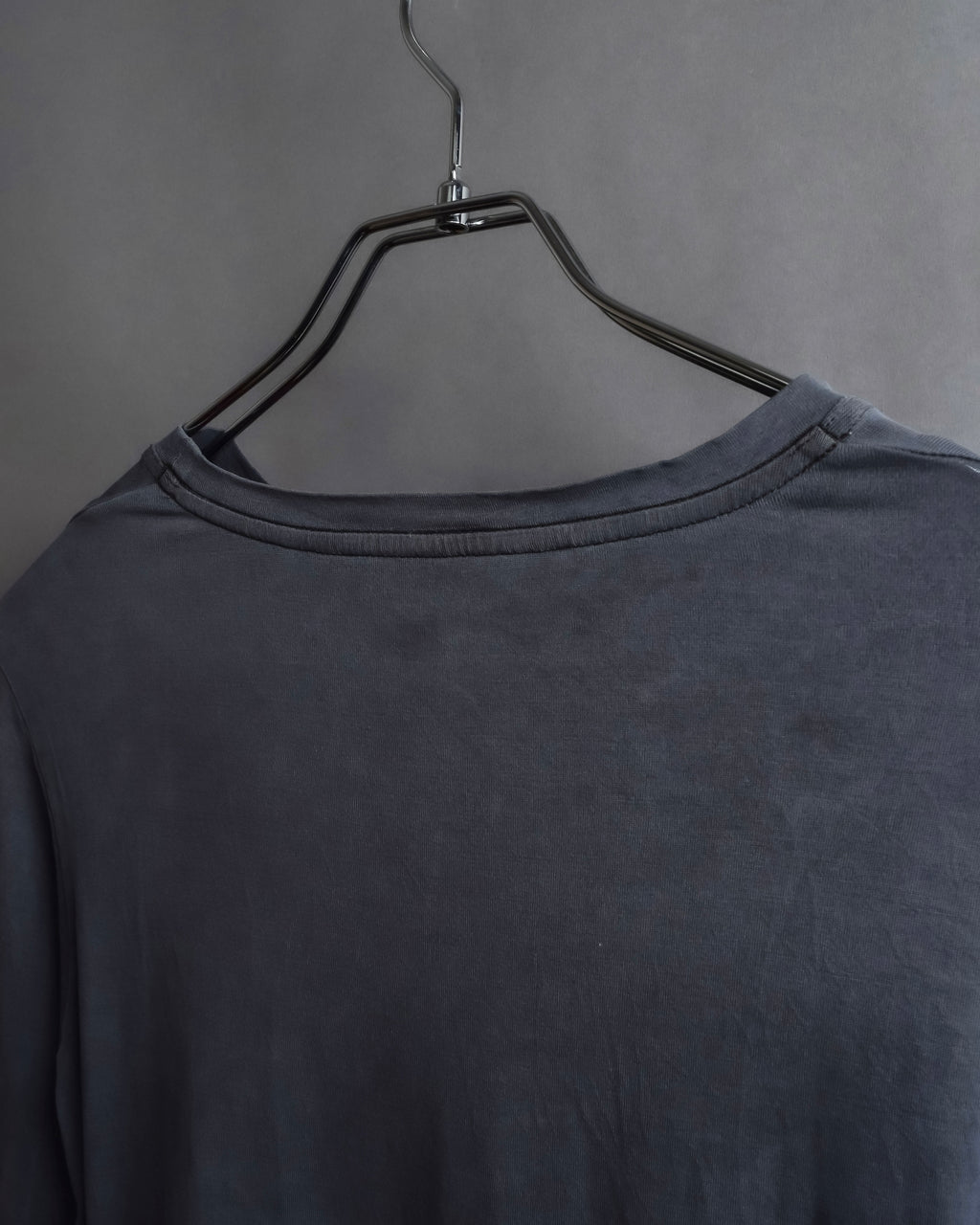 "HERMES" Margiela period Blue-grayish tone draped silk pullover