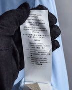 "GUCCI" Lace border design saxe blue shirt