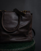 “FENDI” 2010’s Architectural grained leather 3Jours bag