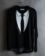 "John Galliano" Tie motif trompe l'oeil design pullover