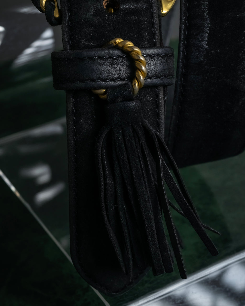 "Salvatore Ferragamo" Signature sculptural buckle suede leather belt